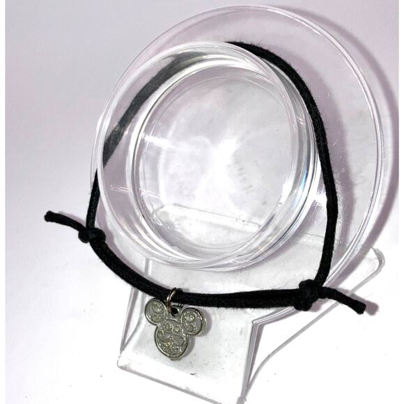 Disney Mickey Mouse Silver-Tibe Swirl Pattern Charm Cord 4.5"  Bracelet! - Picture 4 of 6